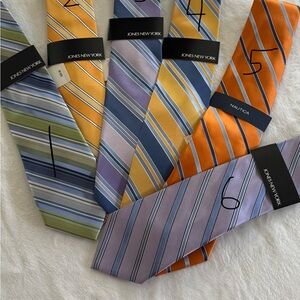 Jones New York Striped Silk Ties in Blue, Yellow, Orange, Green, Purple, Gray